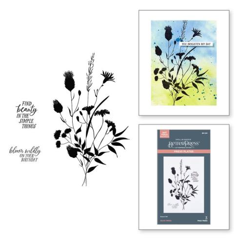 Spellbinders - Buchdrucktechnik "Bloom Wildly" BetterPress Plate
