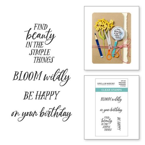 Spellbinders - Stempelset "Field Notes Sentiments" Clear Stamps