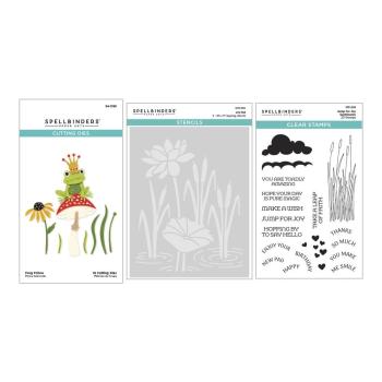 Spellbinders - Stempelset & Stanzschablone & Schablone "Jump for Joy I Want It All!" Clear Stamps & Dies & Stencil Bundl