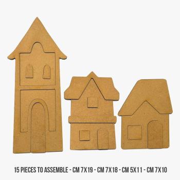 Stamperia - Holzteile "Silent Sea Village House Landscape" MDF Crafty Shapes Blanks