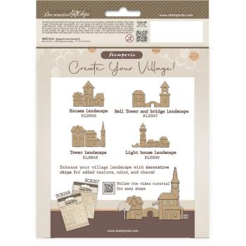 Stamperia - Holzteile "Silent Sea Village Lighthouse Landscape" MDF Crafty Shapes Blanks