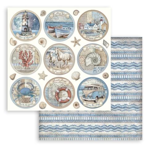 Stamperia - Designpapier "Silent Sea" Paper Pack 8x8 Inch - 10 Bogen
