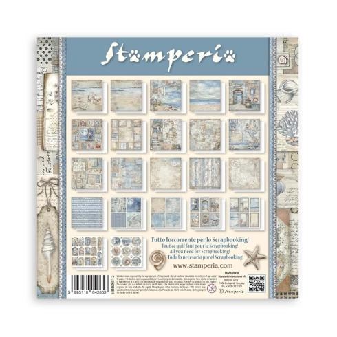 Stamperia - Designpapier "Silent Sea" Maxi Paper Pack 8x8 Inch - 22 Bogen