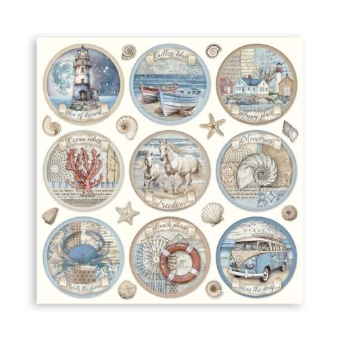 Stamperia - Designpapier "Silent Sea" Maxi Paper Pack 8x8 Inch - 22 Bogen
