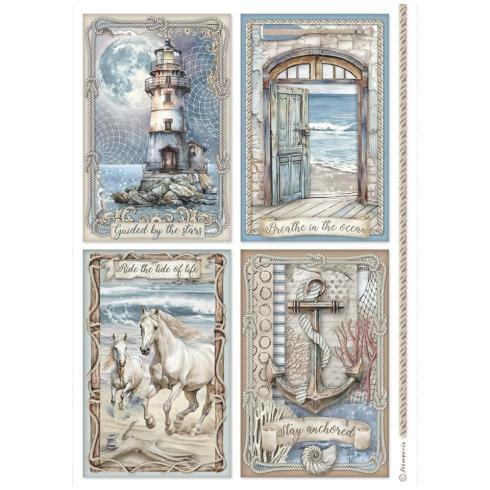 Stamperia - Decopatch Papier "4 Cards" Decoupage A4 - 6 Bogen  