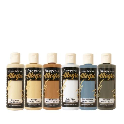 Stamperia - Acrylfarbe "Silent Sea" Allegro Paint Kit 6x60 ml