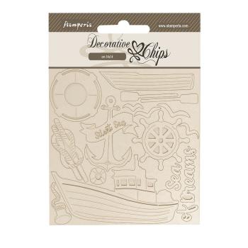 Stamperia - Holzteile 14x14 cm "Boat" Decorative Chips
