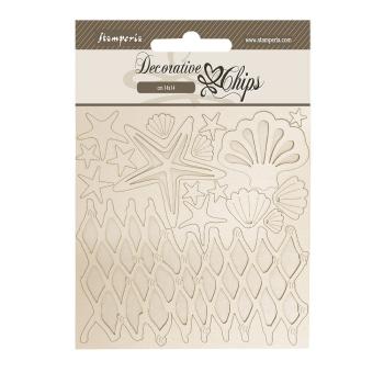Stamperia - Holzteile 14x14 cm "Sheels and Net" Decorative Chips