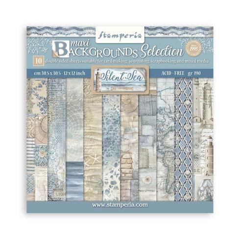 Stamperia - Designpapier "Silent Sea" Maxi Paper Pack 12x12 Inch - 10 Bogen