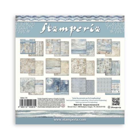 Stamperia - Designpapier "Silent Sea" Maxi Paper Pack 12x12 Inch - 10 Bogen