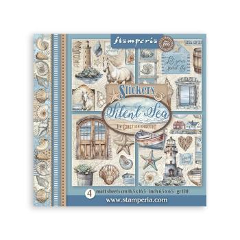 Stamperia - Aufkleber "Silent Sea" Sticker 16,5x16,5cm - 4 Bogen