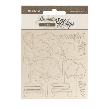 Stamperia - Holzteile 14x14 cm "Garden" Decorative Chips