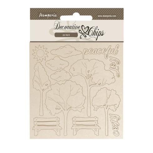 Stamperia - Holzteile "Silent Sea Village Kit" MDF Crafty Shapes Blanks & Decorative Chips
