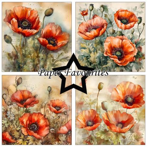 Paper Favourites - Designpapier "Poppy" Paper Pack 6x6 Inch - 24 Bogen