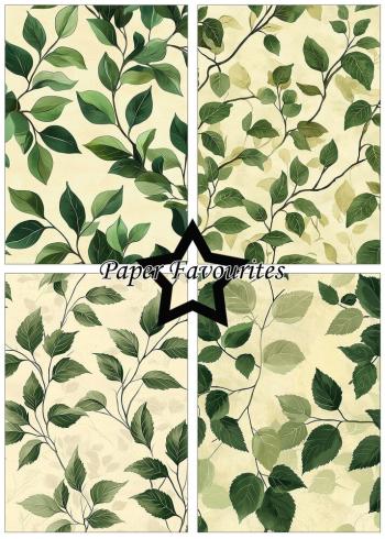 Paper Favourites - Designpapier "Green Leaves" Paper Pack A5 - 24 Bogen