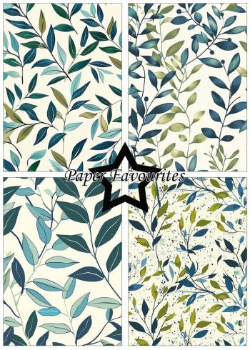 Paper Favourites - Designpapier "Vintage Green Leaves" Paper Pack A5 - 24 Bogen