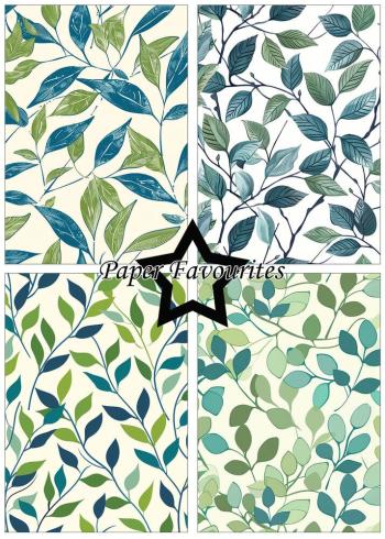 Paper Favourites - Designpapier "Vintage Green Leaves" Paper Pack A5 - 24 Bogen