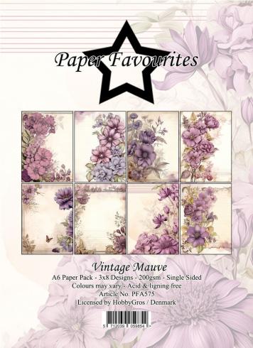 Paper Favourites - Designpapier "Vintage Mauve" Paper Pack A6 - 24 Bogen