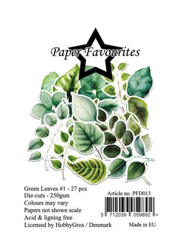 Paper Favourites - Stanzteile "Green Leaves #1" Die Cuts 