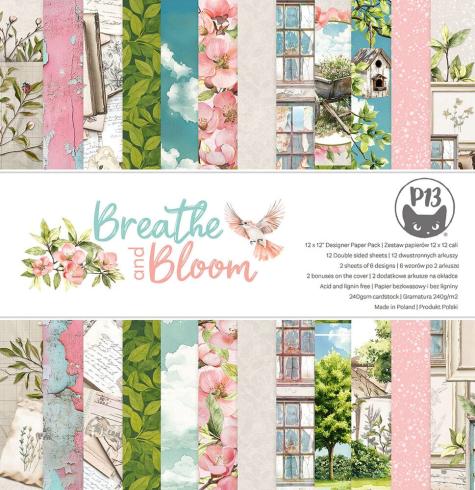Piatek P13 - Designpapier "Breathe and Bloom" Paper Pack 12x12 Inch - 12 Bogen
