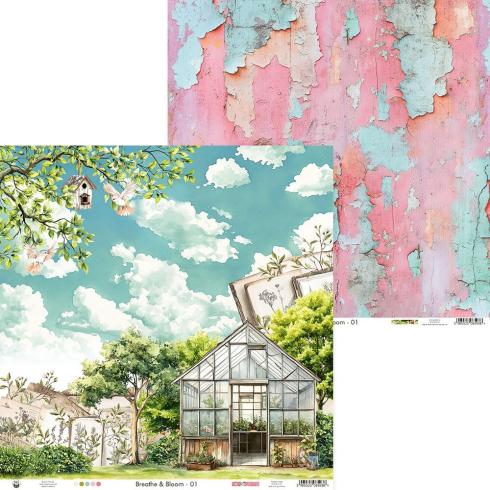 Piatek P13 - Designpapier "Breathe and Bloom" Paper Pack 12x12 Inch - 12 Bogen