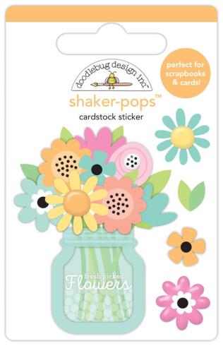 Doodlebug Design - Dimensional-Sticker "Butterfly Kisses Spring Bouquet" Shaker-Pops