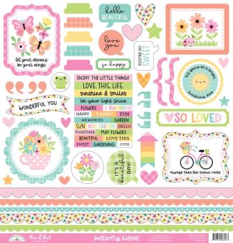 Doodlebug Design - Aufkleber "Butterfly Kisses" Sticker This & That