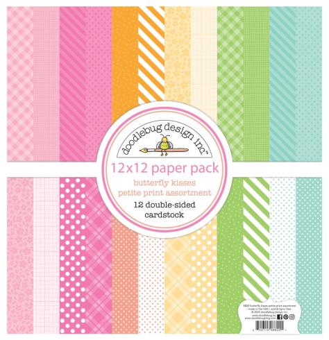 Doodlebug Design - Designpapier  "Butterfly Kisses " Paper Pack 12x12 Inch - 12 Bogen