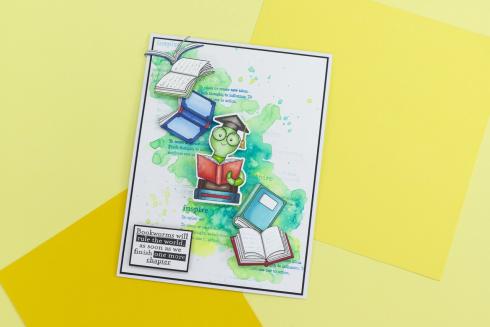 Crafters Companion - Stempelset & Stanzschablone "Cute Bookworm" Stamp & Dies