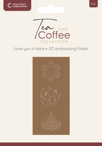 Crafters Companion - Prägefolder "I Love you a Latte" 2D Embossingfolder