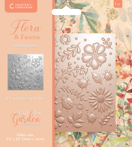 Crafters Companion - Prägefolder "Ladybug Love" 3D Embossingfolder