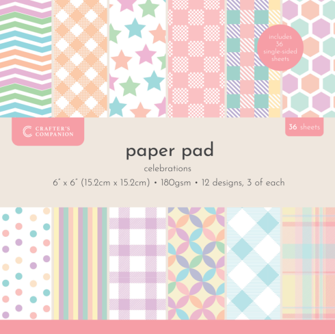 Crafters Companion - Designpapier "Celebrations! " Paper Pack 6x6 Inch - 36 Bogen