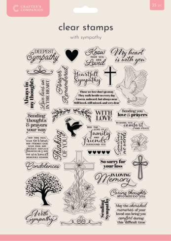 Crafters Companion - Stempelset "With Sympathy" Clear Stamps