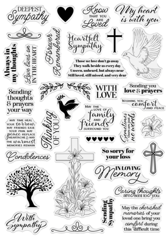 Crafters Companion - Stempelset "With Sympathy" Clear Stamps