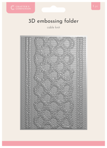 Crafters Companion - Prägefolder "Cable Knit" 3D Embossingfolder