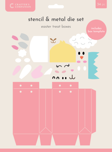 Crafters Companion - Stanzschablone & Schablone "Easter Treat Boxes" Dies & Stencil