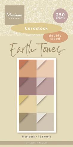 Marianne Design - Cardstock "Earth Tones" Paper Pad 15x30cm - 16 Bogen 