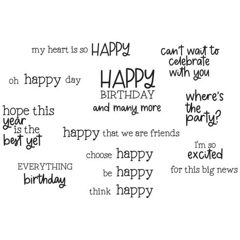 Sizzix - Stempelset "Happy Everything Sentiment" Clear Stamps Design by Catherine Pooler