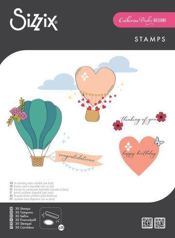 Sizzix - Stempelset "Up and Away" Clear Stamps Design by Catherine Pooler