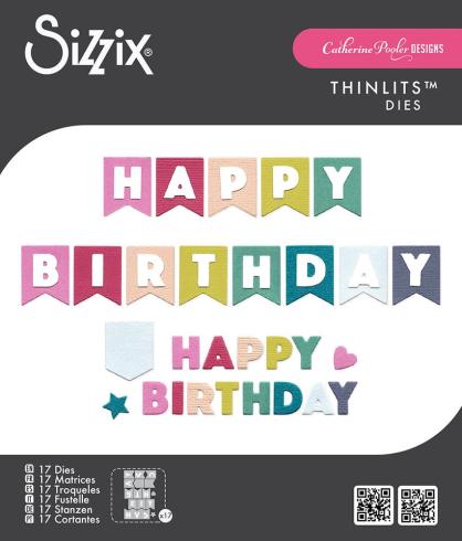Sizzix - Stanzschablone "Birthday Bunting" Thinlits Craft Dies by Catherine Pooler