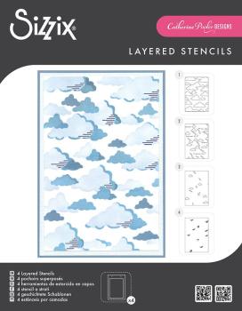 Sizzix - Schablone "In the Clouds" Layered Stencil Design by Catherine Pooler