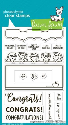Lawn Fawn - Stempelset "Simply Celebrate Graduation" Clear Stamp