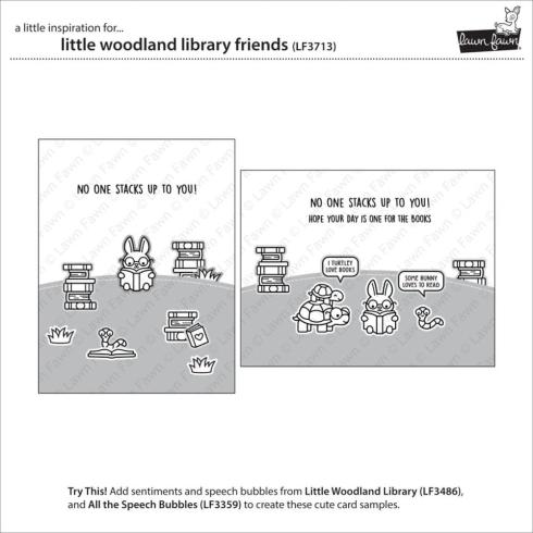 Lawn Fawn - Stempelset "Little Woodland Library Friends" Clear Stamp