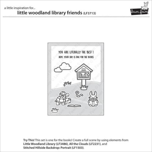 Lawn Fawn - Stempelset "Little Woodland Library Friends" Clear Stamp