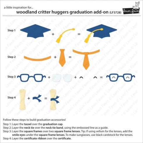 Lawn Fawn - Stanzschablone "Woodland Critter Huggers Graduation" Add-on Die