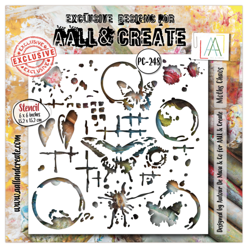 AALL and Create - Schablone 6x6 Inch "Moths Chaos "Stencil