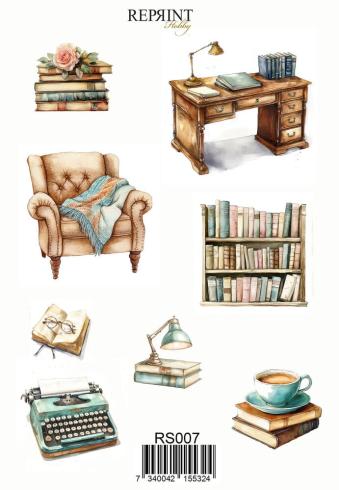 Reprint - Aufkleber "The Bookshop" Sticker 10x21cm - 3 Bogen