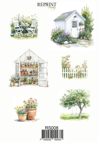 Reprint - Aufkleber "Garden" Sticker 10x21cm - 1 Bogen
