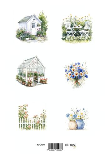 Reprint - Stanzteile "Summer" Cutouts A4 - 8 Bogen