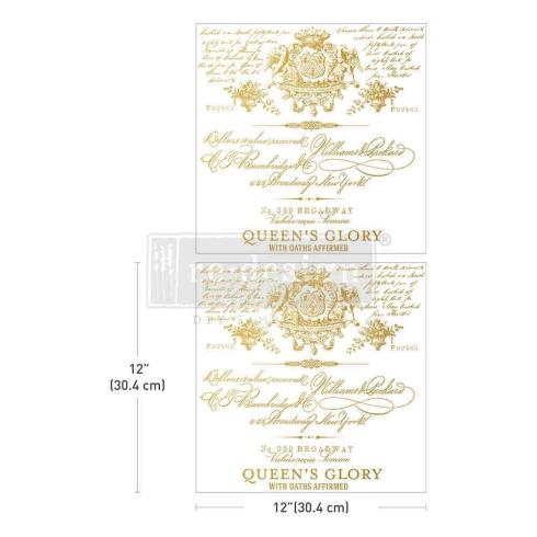 Re-Design with Prima - Transfer Aufkleber 12x12 Inch "Queen's Glory" Decor Transfer 2 Bogen 
